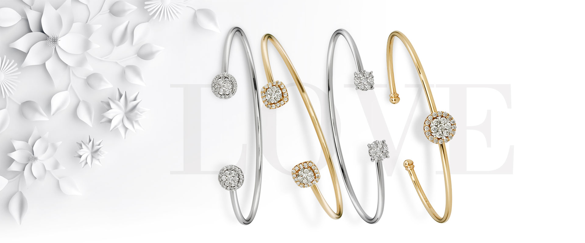 Bracelets en or rose ou or blanc et diamants Tollet