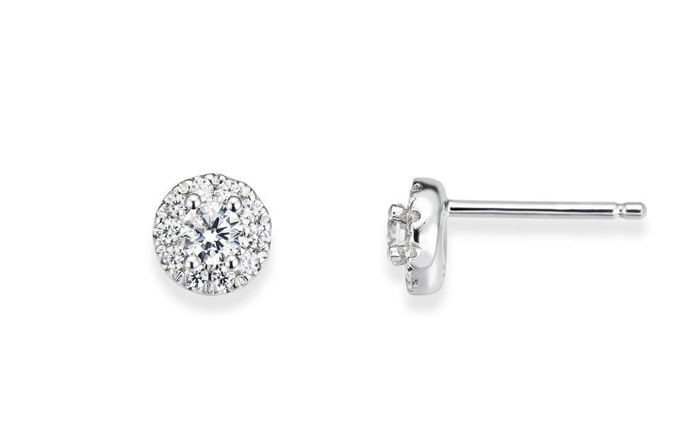 Puces d’oreilles or blanc et diamants collection confidence